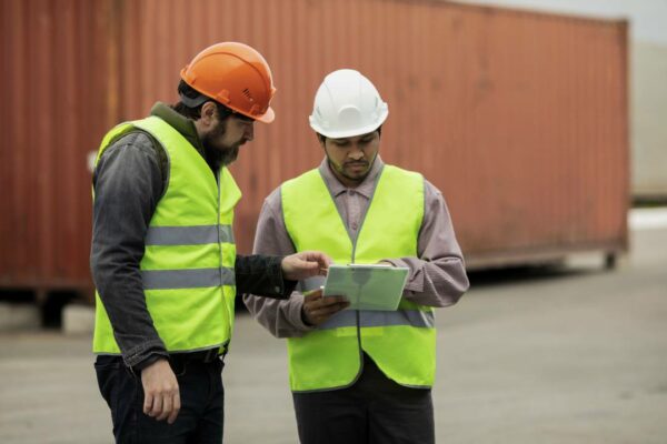 homens-de-tiro-medio-vestindo-coletes-neon